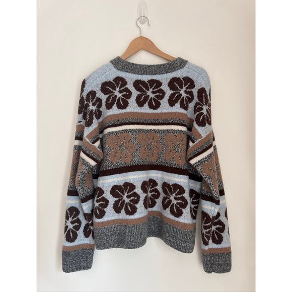 Faherty Topanga Hibiscus Floral Merino Blend Pullover Sweater - L - Picture 6 of 8